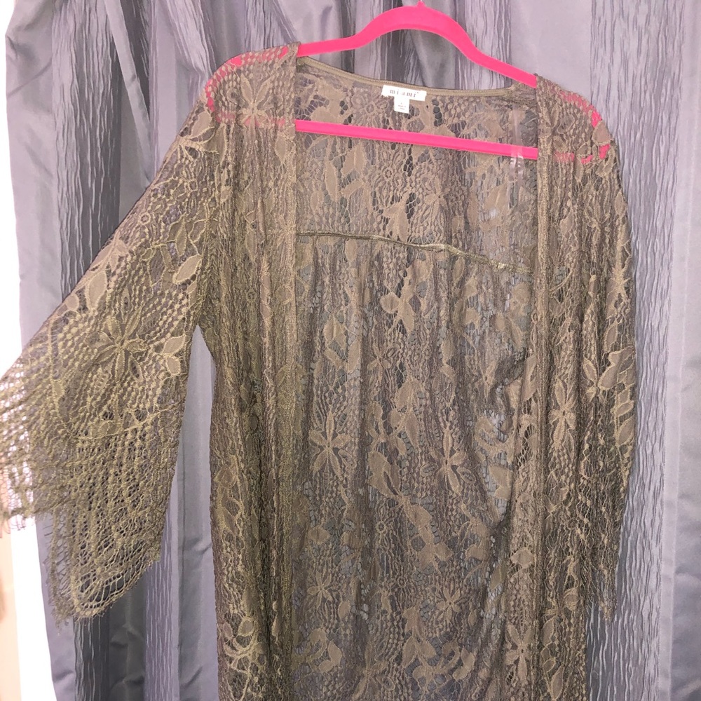 Green Lace Flowy Coverup